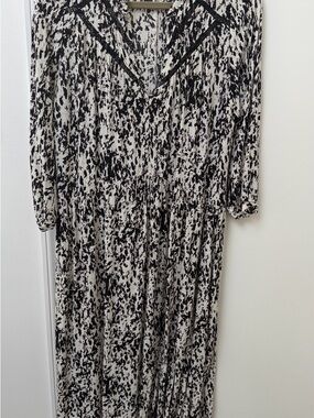 Zara Black and White Abstract Print Maxi Dress